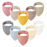 🍼Soft & Stylish! 3-Pack Cotton Bandana Bibs for Happy, Mess-Free Babies - ThiGui